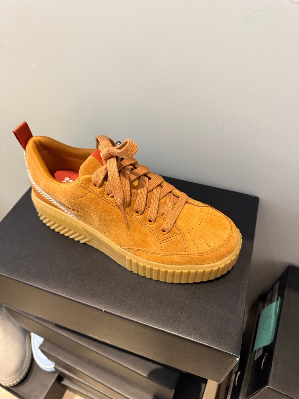 Sorry Mustard Suede Platform Sneaker - Chunky Sole